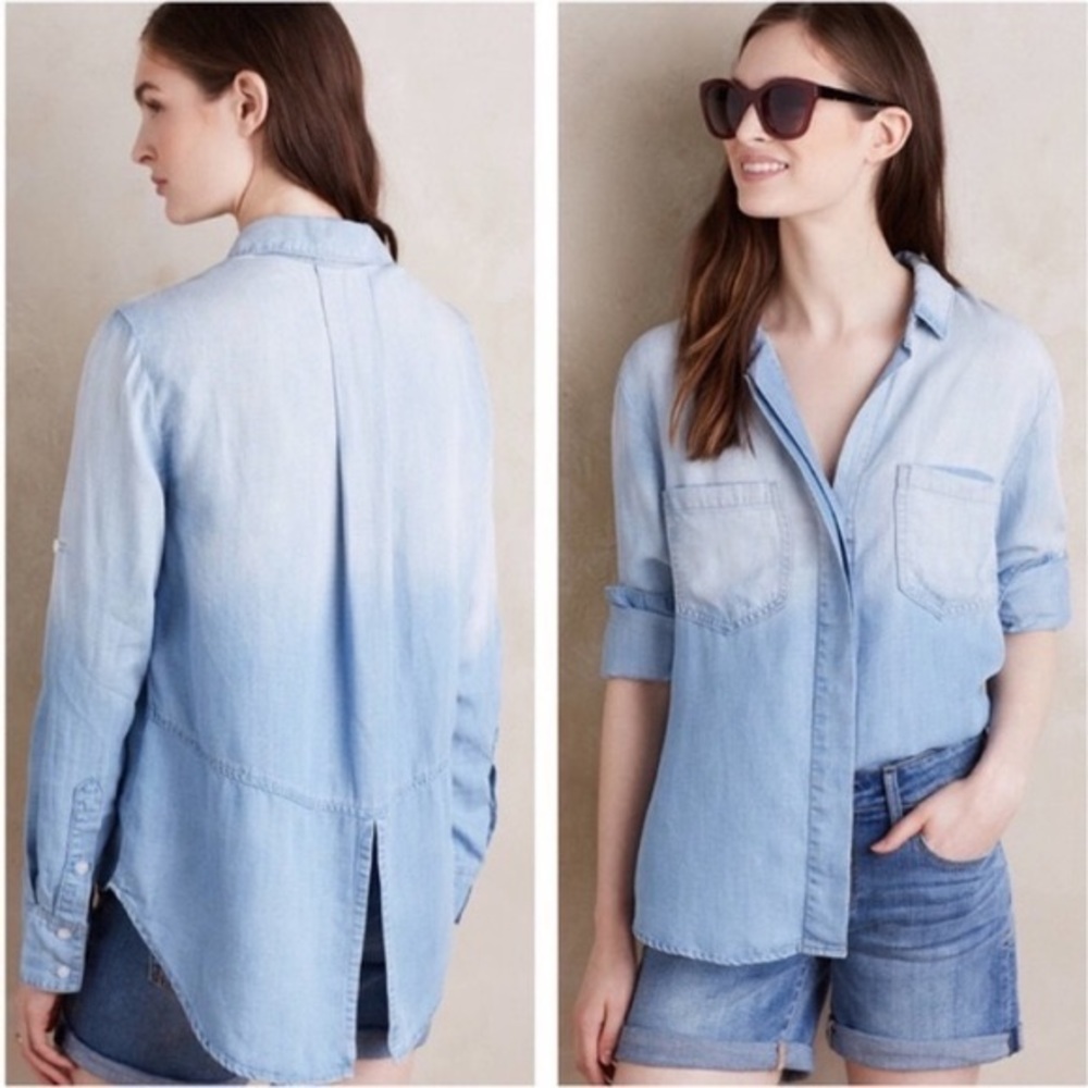 Cloth & Stone high/low denim shirt